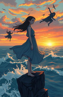 An evocative and emotional illustration inspired by the Wattpad story 'Hidden Battles' by Ami, depicting a young woman with a broken life who is striving to overcome her struggles