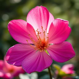 An artistic representation of a blooming flower symbolizing femininity, with vibrant colors and intricate details