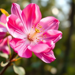 An artistic representation of a blooming flower symbolizing femininity, with vibrant colors and intricate details