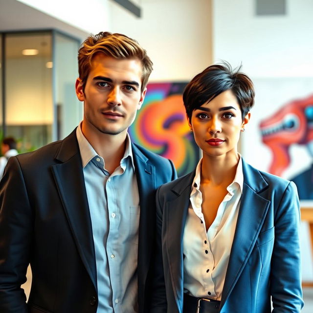 A professional setting featuring Henrique, a reserved 27-year-old CEO of a technology company