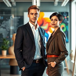 A professional setting featuring Henrique, a reserved 27-year-old CEO of a technology company
