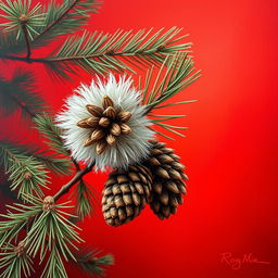 A stunning wallpaper featuring a vibrant red background painted in oil