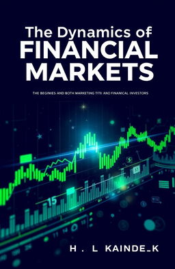 Create a visually stunning cover for a financial market book titled 'The Dynamics of Financial Markets'