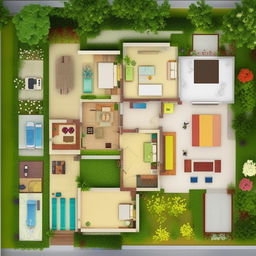 Draw a floor plan of a 1580 square feet house featuring two car parks, a garden, a drawing area, a guest room, a common washroom, a kitchen, a dining area, a master bedroom with an attached washroom, and a utility area.