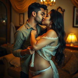 A sensual woman resembling Nushrat Bharucha, depicted as a sexy Bengali bride in a stylish bikini bottom