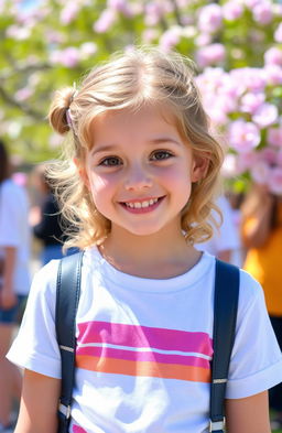 A friendly, charming girl with a sweet smile, embodying the traits of the Gemini zodiac sign