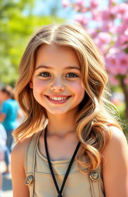 A friendly, charming girl with a sweet smile, embodying the traits of the Gemini zodiac sign