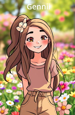 A friendly girl with a sweet smile and a charming dimple, representing the zodiac sign Gemini