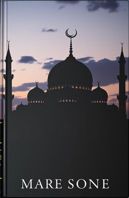 A striking book cover featuring a black mosque with intricate architectural details