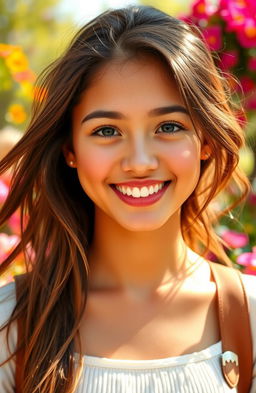 A friendly young woman named Verliya, featuring a sweet smile that showcases her charming gapped teeth