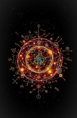 A visually engaging representation of mathematics, showcasing intricate mathematical symbols, formulas, and geometric shapes swirling together in a harmonious design