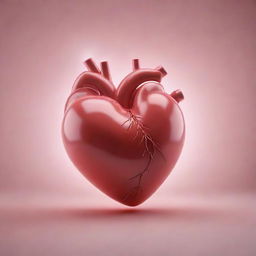 Create a vibrant, hyper-realistic image of a heart glowing in soft light.