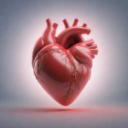 Create a vibrant, hyper-realistic image of a heart glowing in soft light.