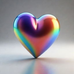 A 3D heart symbol, glistening with vibrant colors, shading, and reflections to give depth and texture.