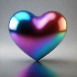 A 3D heart symbol, glistening with vibrant colors, shading, and reflections to give depth and texture.