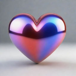 A 3D heart symbol, glistening with vibrant colors, shading, and reflections to give depth and texture.