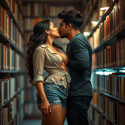 A sensual portrayal of Nushrat Bharucha as a college girl in tight denim shorts, exuding youthful allure