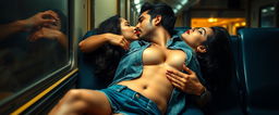 A sensual depiction of Nushrat Bharucha as a 20-year-old young woman in a tight denim skirt, radiating vibrant youthfulness