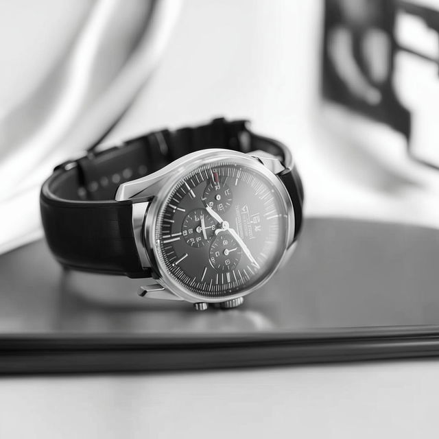 Minimalist-style photograph of an intricate watch design in a product editorial setting with soft lighting and a muted background.