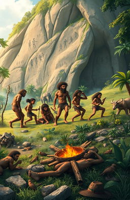 A visually engaging depiction of Homo sapiens, showcasing the evolution of humans from early ancestors to modern day