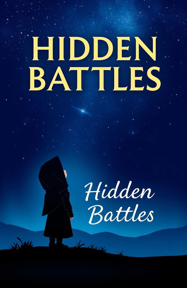 A striking book cover design for a Wattpad story titled 'Hidden Battles' by Ami