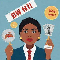 A graphic representation titled 'Be WISE! Wise Investing, Scam Ends'. The theme is the empowerment of individuals making informed investment decisions. The image should highlight the skill of recognizing and avoiding fraudulent schemes in the market.