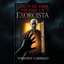 A gripping book cover design for 'CANCIÓN DE AMOR PARA UN EXORCISTA'