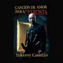 A gripping book cover design for 'CANCIÓN DE AMOR PARA UN EXORCISTA'