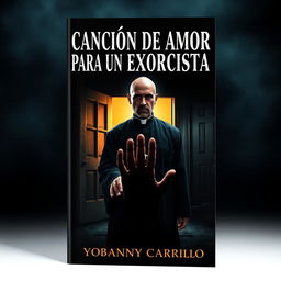 A gripping book cover design for 'CANCIÓN DE AMOR PARA UN EXORCISTA'