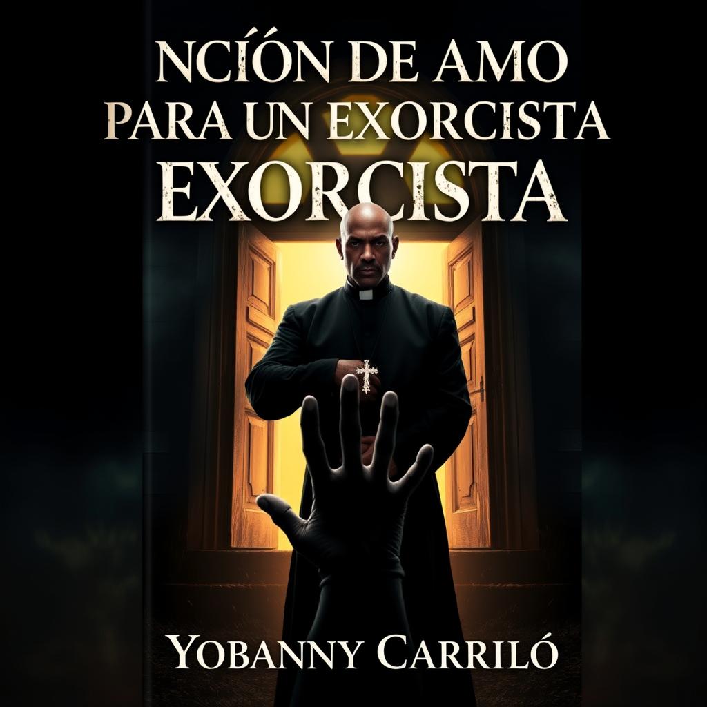 A gripping book cover design for 'CANCIÓN DE AMOR PARA UN EXORCISTA'