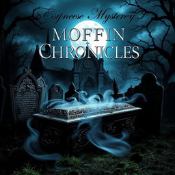 A captivating book cover for the suspense horror fantasy novel titled 'Coffin Mystery Chronicles'