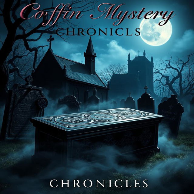 A captivating book cover for the suspense horror fantasy novel titled 'Coffin Mystery Chronicles'