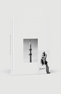 A minimalistic black and white book cover featuring three images: the ancient Agora of Athens, the minaret of Jondy Shapor University in Iran, and the statue of Le Penseur (The Thinker)