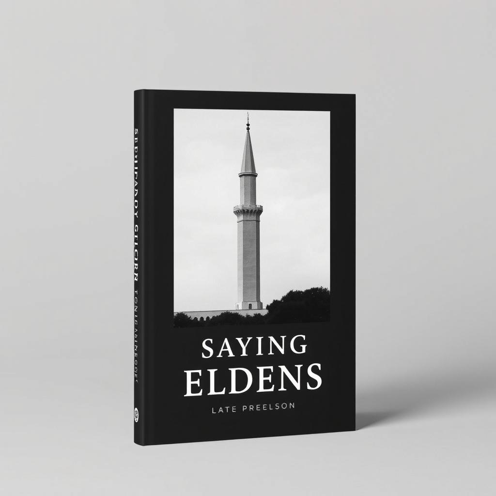 A stylish and minimal black and white book cover that features three distinct images: a realistic depiction of the ancient Agora of Athens as the first picture, the minaret of Jondy Shapor University in Iran as the second, and the statue of Le Penseur (The Thinker) as the third