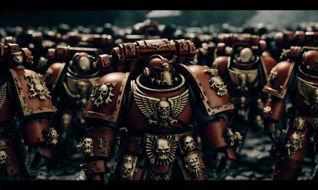 youtube thumbnail pic, warhammer 40k, space marine squadron, no text only the image