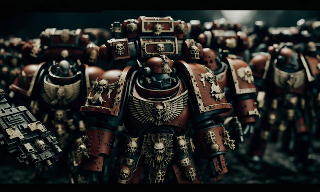 youtube thumbnail pic, warhammer 40k, space marine squadron, no text only the image