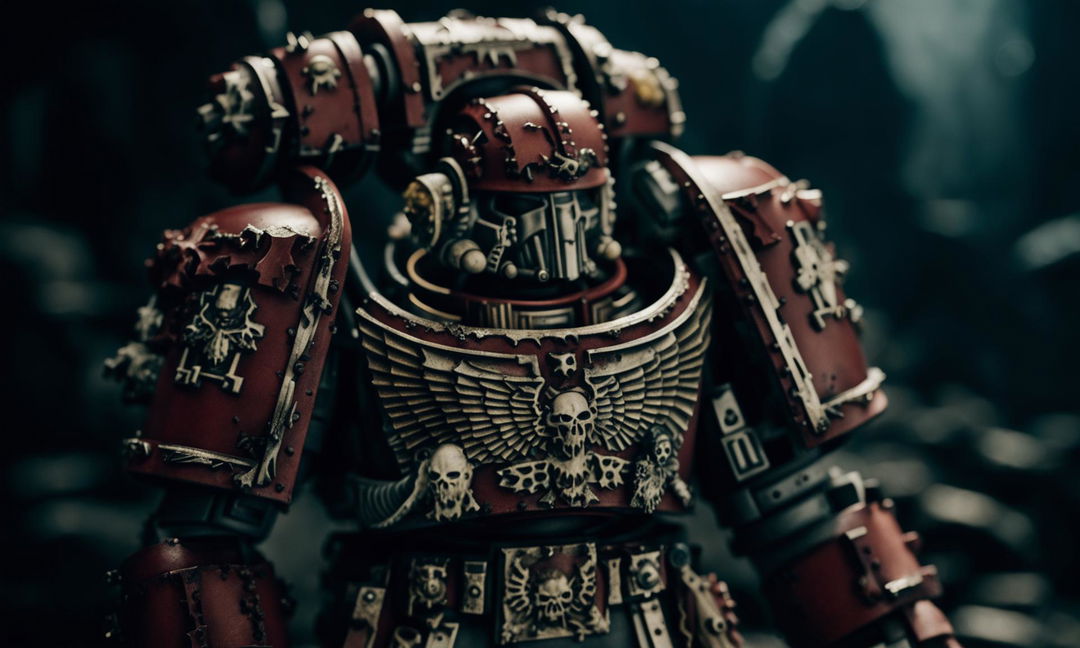 youtube thumbnail pic, warhammer 40k, intense close-up, space marine captain, no text only the image