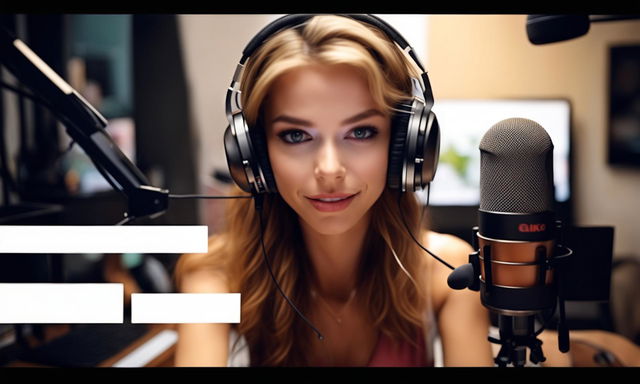 youtube thumbnail pic, attractive podcaster, no text only the image