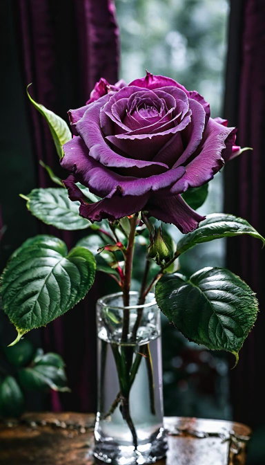 Ethereal Beauty: A Delicate Rose Amidst Whispers of Love