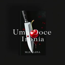 A book cover for a Dark Romance novel titled 'Uma Doce Ironia' prominently displayed in the center