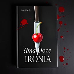 A book cover for a Dark Romance novel titled 'Uma Doce Ironia' prominently displayed in the center