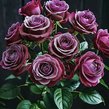 Ethereal Bliss: Mixed Roses in Glass Vase