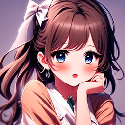 Anime-style profile picture of a beautiful, embarrassed waifu girl.