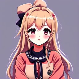 Anime-style profile picture of a beautiful, embarrassed waifu girl.