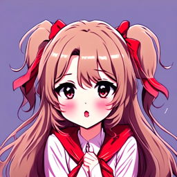 Anime-style profile picture of a beautiful, embarrassed waifu.