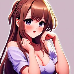 Anime-style profile picture of a beautiful, embarrassed waifu.