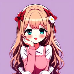 Anime-style profile picture of a beautiful, embarrassed waifu.