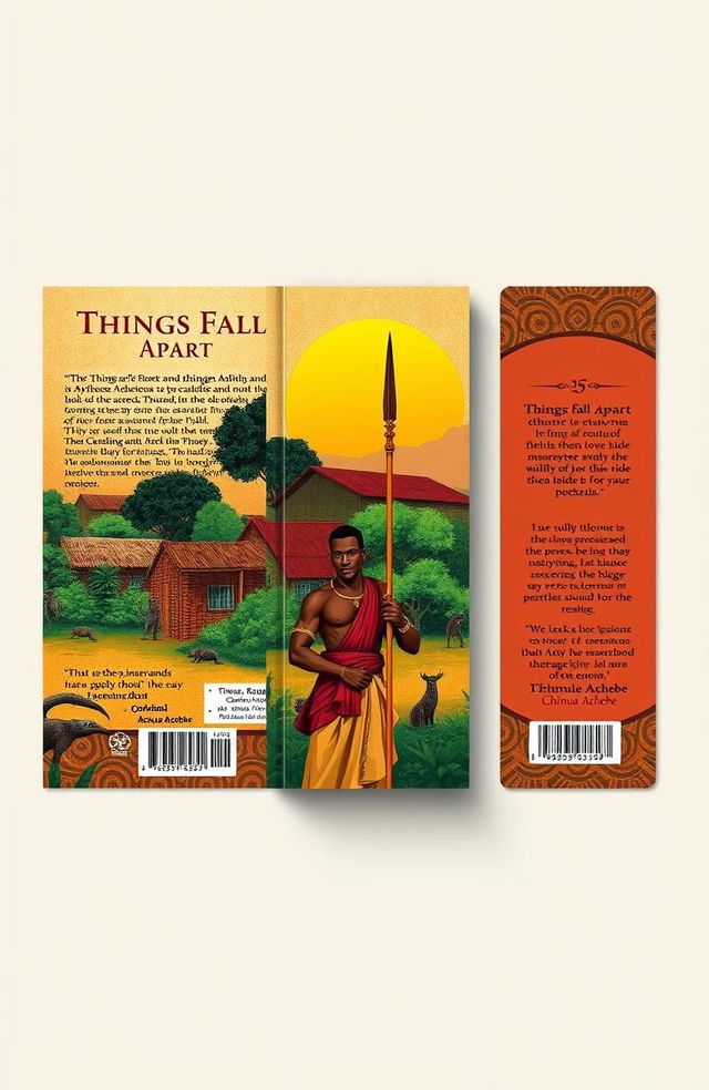 A captivating book cover design for the classic novel 'Things Fall Apart' by Chinua Achebe