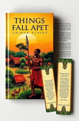 A captivating book cover design for the classic novel 'Things Fall Apart' by Chinua Achebe