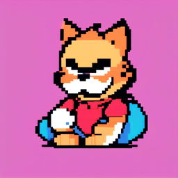 Pixel art profile picture of Garfield with vibrant colors and a simple background.